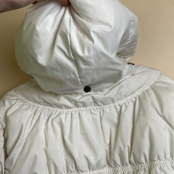 Hybris Y2K Made in Italy white down puffer jacket ruched 36 XS - Picture 7 of 11